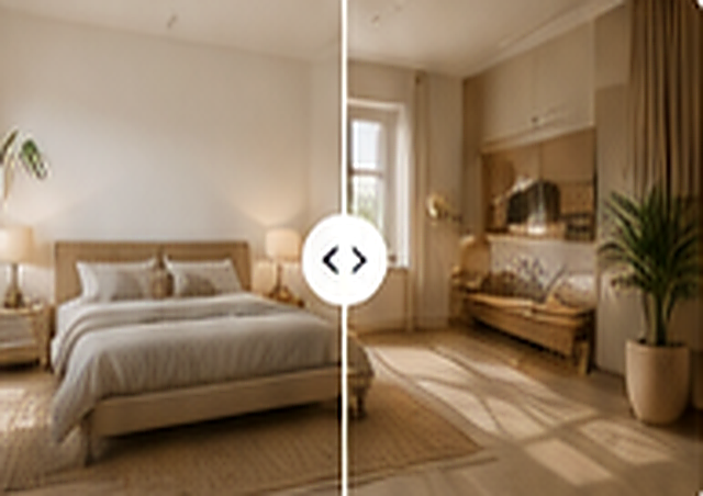 AI interior design Before and after design preview