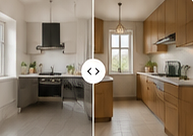 AI interior design Before and after design preview