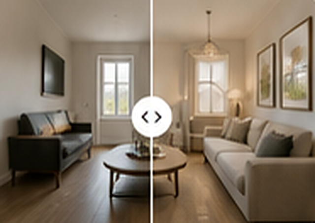 Room redesign Before and after design preview